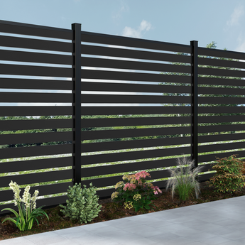6x8 ft All-Aluminum Garden Fence Panel with Open Slat Design
