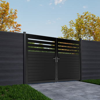 Mondaria 5.87ft H × 10ft W Semi-Privacy Aluminum Double Gate