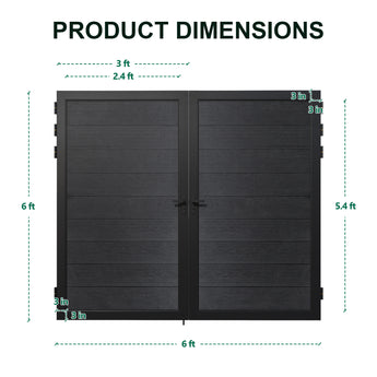 5ft(H)*6ft(W) Privacy Fence Gate Kit , with Metal Frame and Knob Kits, double gate