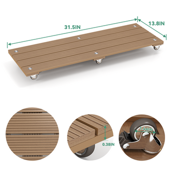 Mondaria Design Yourself 13.8" x 31.5"  Rectangle Wooden composite Plant Caddy