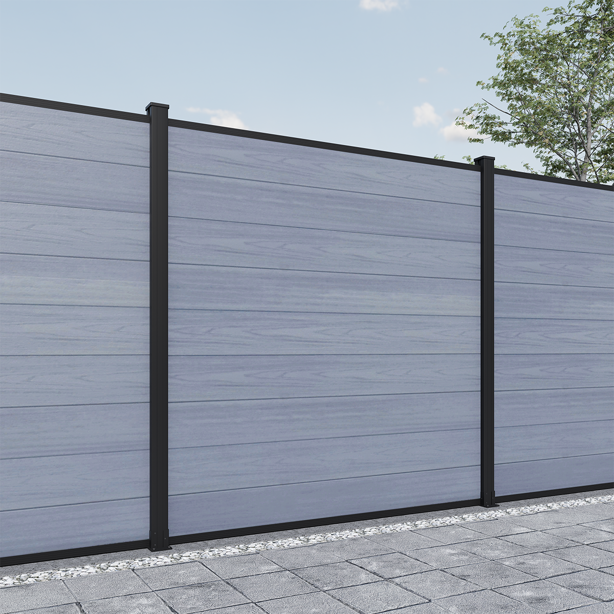 6 ft H x 6 ft W x 0.8 in Composite Privacy Fence Panel - Horizontal WPC Board AM101