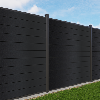 Mondaria 6 ft × 6 ft All-Aluminum Solid Privacy Panel (with 6ft post)— Concrete-Mount, Rust-Proof & Modern