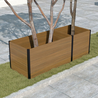 Mondaria Modular Raised Garden Bed - Expandable Design with Rectangular & Square Planter Boxes - Durable Aluminum & Composite Wood Panels (No bottom panel)