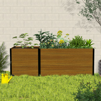 Mondaria Modular Raised Garden Bed - Expandable Design with Rectangular & Square Planter Boxes - Durable Aluminum & Composite Wood Panels (No bottom panel)