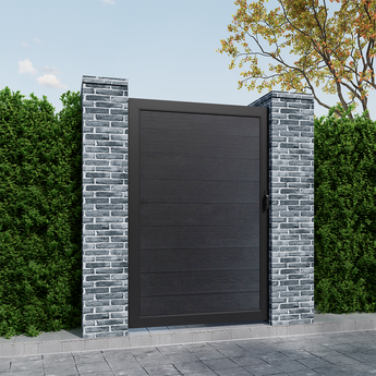 Safety 4 ft. W x 6 ft. H Composite Panel Fence Gate with Aluminum Alloy Handle for Garden Privacy