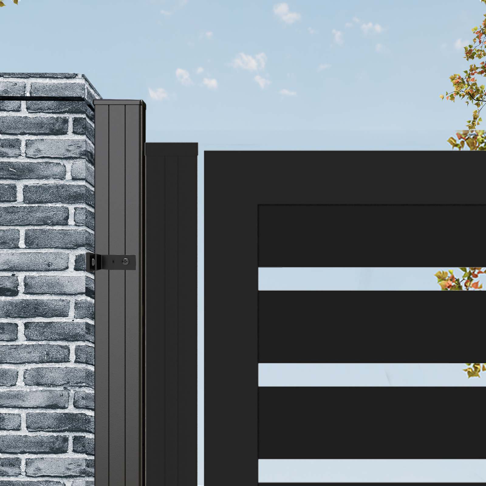 Slotted Gate Mondaria 5.87ft H × 3ft W Aluminum Slatted Gate – Modern & Breezy ...