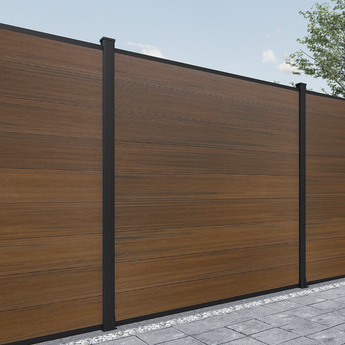 Mondaria Modern Composite Privacy Fence – Wood-Look Panels with 6ft Ground Posts | Durable, Low Maintenance Outdoor Fencing Solution