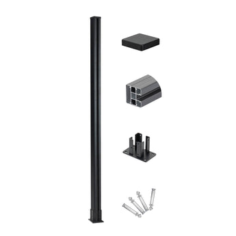 DIY privacy fence with horizontal composite panels, WPC fence board and plank, 6 ft above ground post set of 110