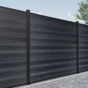 6 ft H x 6 ft W x 0.8 in Composite Privacy Fence Panel - Horizontal WPC Board GJ13