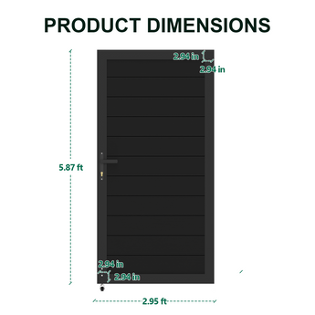 Mondaria 5.87ft H × 3ft W Aluminum Single Swing Gate – Lightweight & Durable
