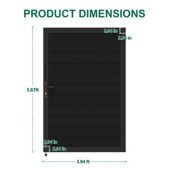 Mondaria 5.87ft H × 4ft W Premium  Aluminum Garden Gate - Sleek, Durable & Low-Maintenance