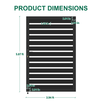 Aluminum Privacy Gate 5.87ft×4ft - Rust-Proof, Low Maintenance