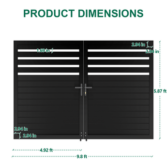 Mondaria 5.87ft H × 10ft W Semi-Privacy Aluminum Double Gate