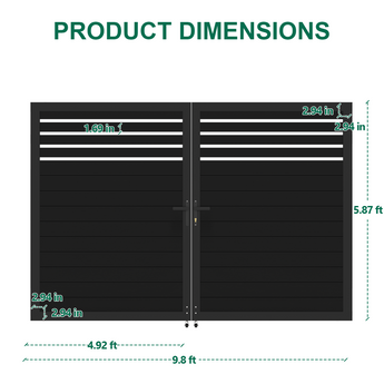 Mondaria 5.87ft H × 10ft W Semi-Privacy Aluminum Double Gate
