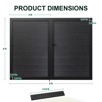 Safety 8 ft. W x 6 ft. H Composite Panel Fence Gate without Post, for Garden and pool Privacy