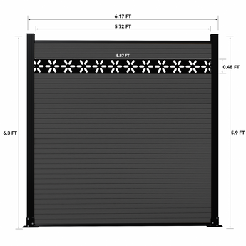 Mondaria Composite Fence—For Outside, Decorative Garden Fences for Home  With 6.2ft Ground Posts and Decorative Screen