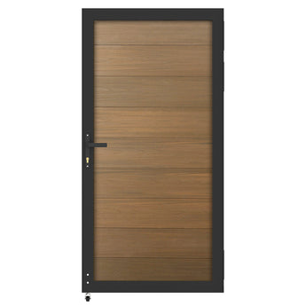 Stylish brown 6x3ft single fence gate made of composite wood