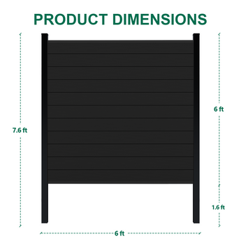 Mondaria Aluminum Privacy Fence Panels for Outside, 6ft(W) x 7.6ft(H) Decorative Fence Wind Resistant Fencing Panels for Yard, Patio & Pool (Black)