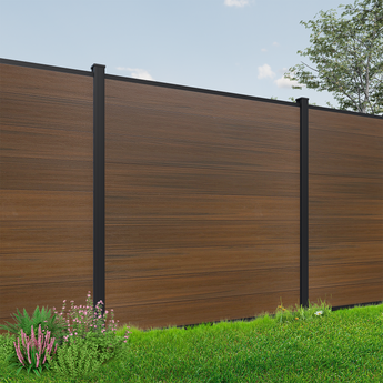 Mondaria Modern Composite Privacy Fence – Grained Finish with 8ft Inground Post
