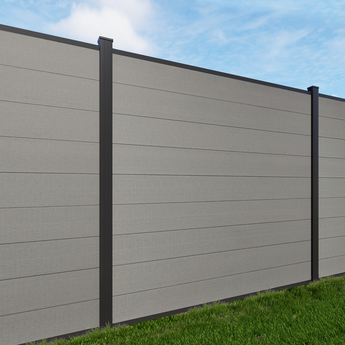 Garden Composite Privacy Fence, Brushed Finish (With 8ft Inground post)