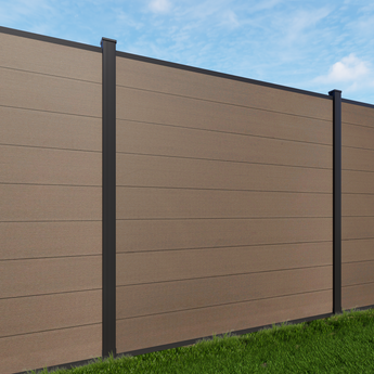 Garden Composite Privacy Fence, Brushed Finish (With 8ft Inground post)