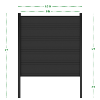 New style Mondaria Garden Composite Privacy Fence, Brushed Finish (With 8ft Inground post)