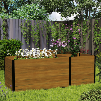 Mondaria Modular Raised Garden Bed - Expandable Design with Rectangular & Square Planter Boxes - Durable Aluminum & Composite Wood Panels -Perfect for Backyard & Patio Gardening