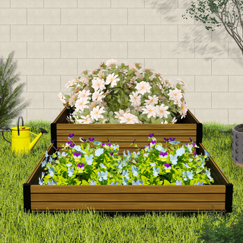 Mondaria Modular Raised Garden Bed - Customizable Square Design with Composite Panels & Black Aluminum Frame  - Perfect for Outdoor Gardening