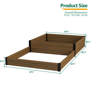 Mondaria Modular Raised Garden Bed - Customizable Square Design with Composite Panels & Black Aluminum Frame  - Perfect for Outdoor Gardening