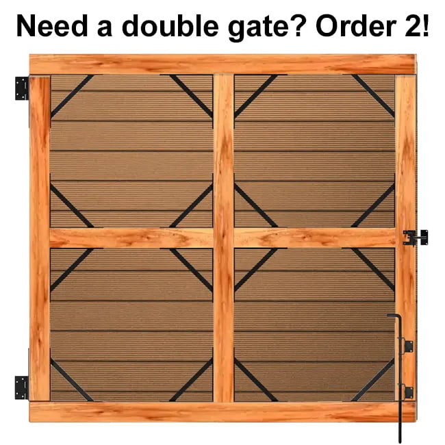 Composite WPC privacy fence panels with gate kits for horizontal fences5