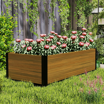 Mondaria Modern Raised Garden Planter Bed - Durable, Weather-Resistant & Stylish Outdoor Flower Box for Your Garden & Patio - 47.6" x 23.7" x 12.2" - Easy to Assemble