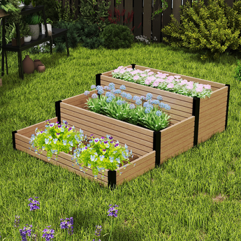 Mondaria Modular Raised Garden Bed - Customizable Square Design with Composite Panels & Black Aluminum Frame  - Perfect for Outdoor Gardening