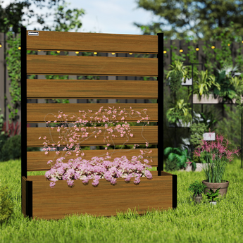 Mondaria Vertical Screen Planter Bed - Durable Privacy Fence Garden Box with Aluminum Frame & Composite Wood Panel