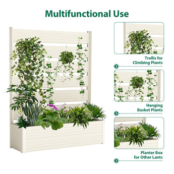 Vertical Screen Planter Bed - Raised Garden Box with Trellis for Climbing Plants