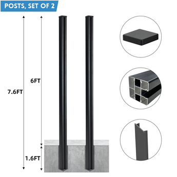 7.6 Ft Fence Post Inground Post Set of 2 (Pour concrete)
