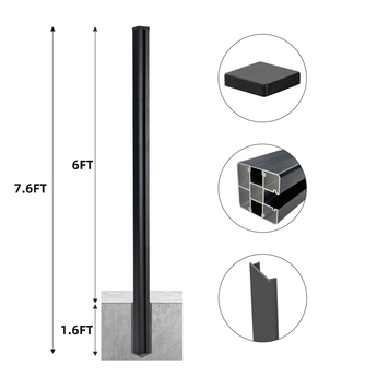 7.6 Ft Fence Post Inground Post Set of 1 (Pour concrete)