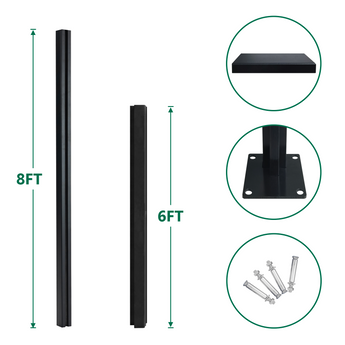 Mondaria 8ft In-Ground Corner Fence Post – Heavy-Duty Outdoor Privacy Fence Support