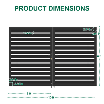 Mondaria 6ft H × 10ft W Full-Open Aluminum Double Gate