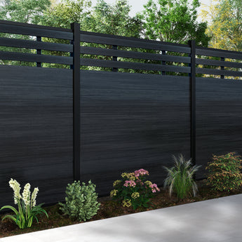 Mondaria Modern Garden Lattice Top Composite Privacy Fence – Grained Finish with 8ft Inground Post
