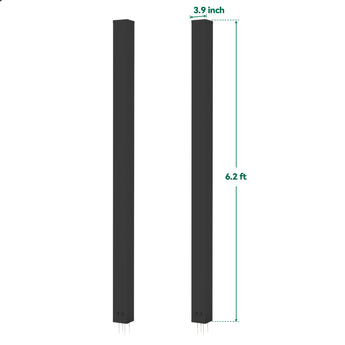 Mondaria 6.2 ft ground-mount aluminum gate post with modern design
