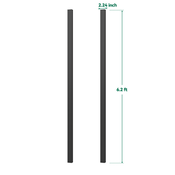 6.2 Ft H Aluminum Wall-Mount Gate Post Set for Single Fence Gates