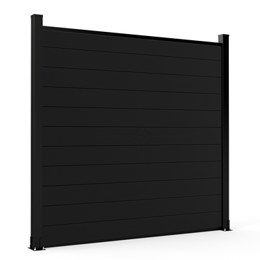 Mondaria 6x6 all-aluminum solid privacy fence panel concrete mount black finish