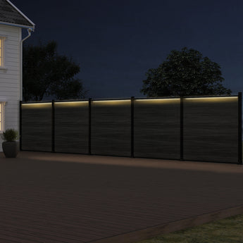 Mondaria 6ft & 8ft Fence Top Rail LED Light Kit – Includes 5 Lights + 6 Posts | Modern Aluminum Fence Accessory