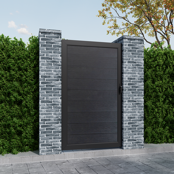 Safety 3 ft. W x 6 ft. H Composite Panel Fence Gate with Aluminum Alloy Handle for Garden Privacy