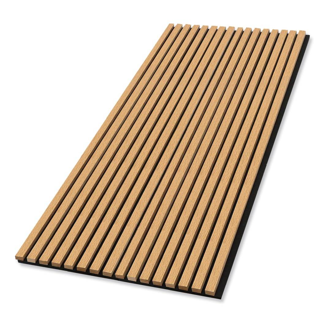 Luxury acoustic slat wood panels for soundproofing and aesthetic wall decor in garden fence20